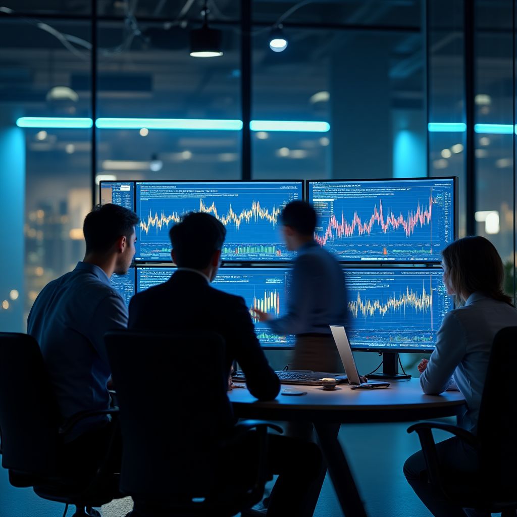 Arbeitsbesprechung zu digitalen Finanzlösungen